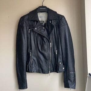 Black Danier Leather Moto Jacket